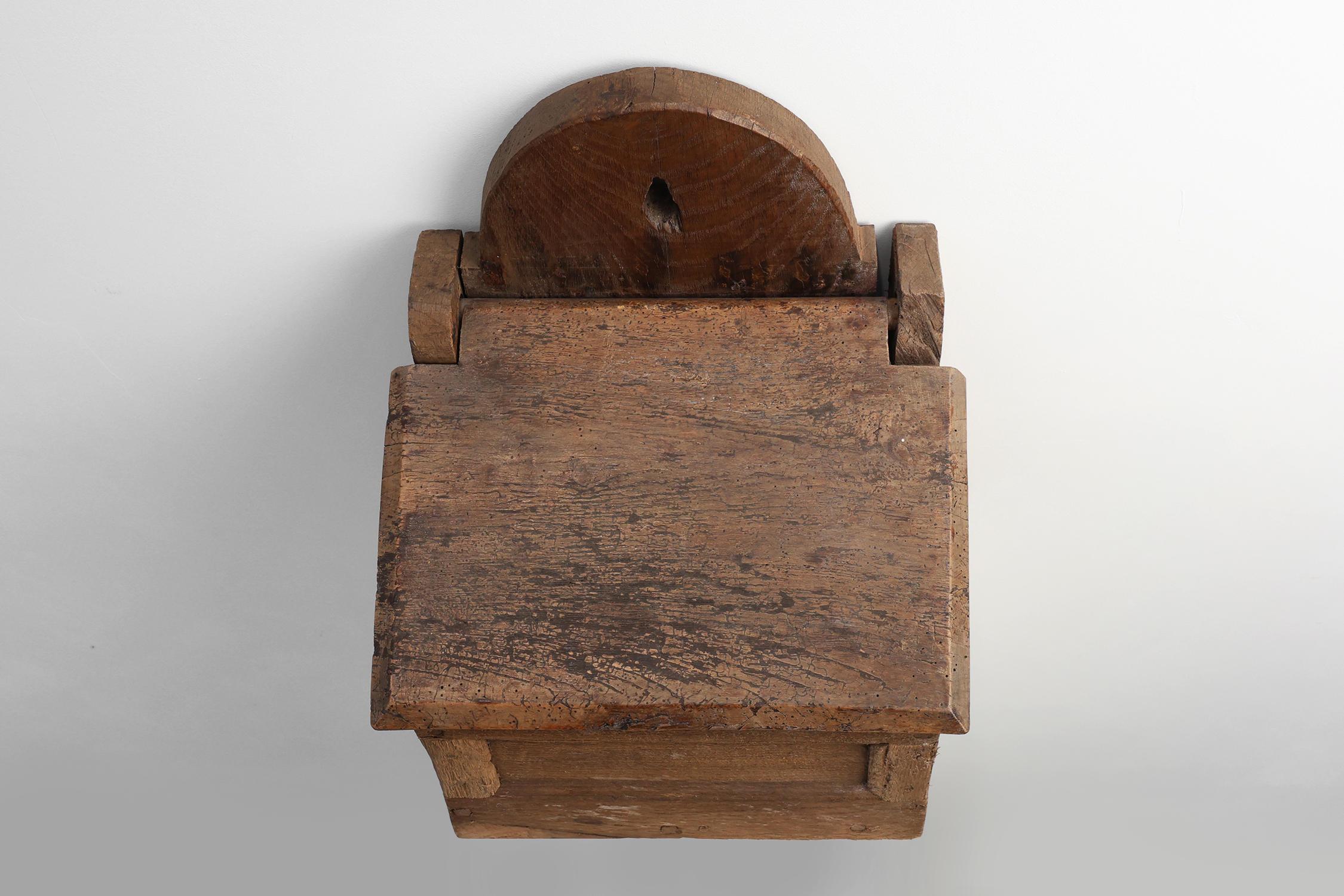 Antique French Oak Wall Salt Box, ca. 1850thumbnail